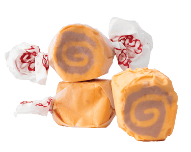 Taffy Town Cookie Butter Taffy – Creamy, spiced speculoos cookie butter-flavored salt water taffy with a swirl.